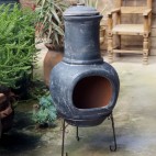 Cheminée mexicaine en argile fabriquée dans la région de Guadalajara de couleur grise Cheminée mexicaine en argile fabriquée dans la région de Guadalajara de couleur grise