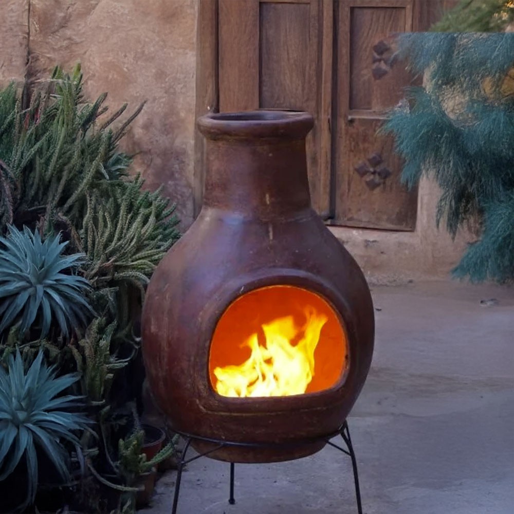 Cheminée artisanale mexicaine en argile