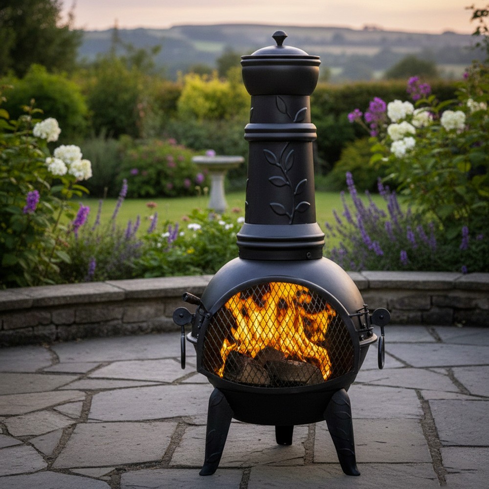 La chemin&eacute;e LEAF permet de profiter de bons moments en ext&eacute;rieur m&ecirc;me pendant les soir&eacute;es fra&icirc;ches.