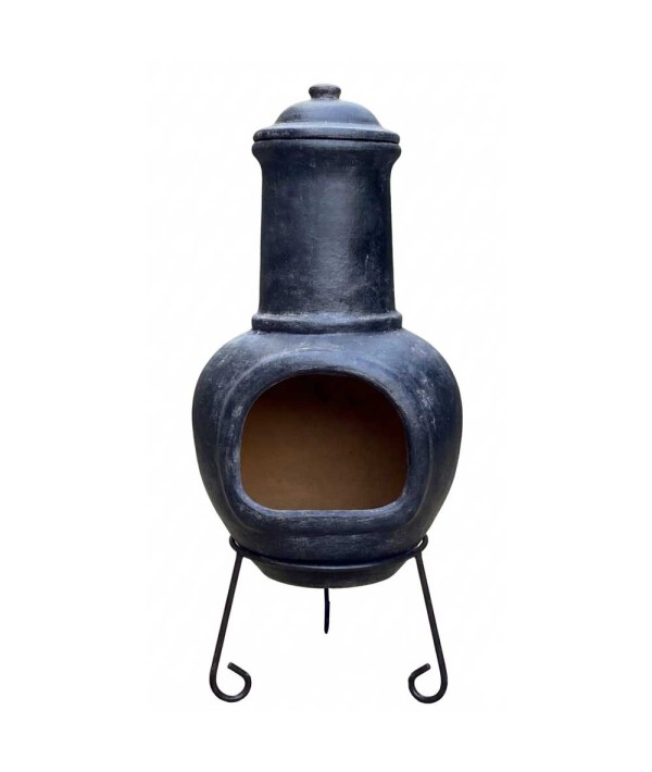 Brasero mexicain classique artisanal en terre cuite de couleur noire Sol Y Yo