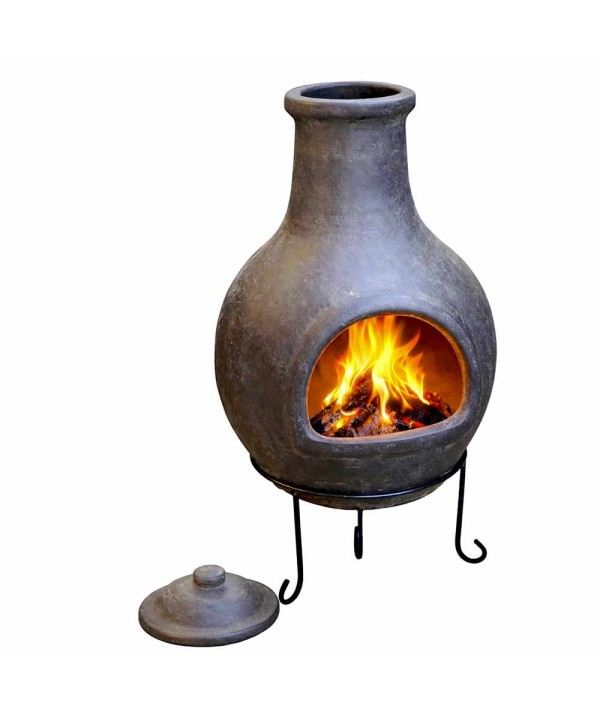 Brasero mexicain XL en terre cuite de couleur noire Sol Y Yo