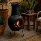 Chemin&eacute;e mexicaine en argile fabriqu&eacute;e  au Mexique (grille top vendue s&eacute;par&eacute;ment)