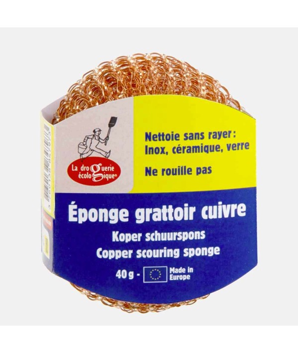 L'&eacute;ponge grattoir en cuivre est parfaite pour nettoyer les plaques de cuisson en Acier &eacute;maill&eacute;