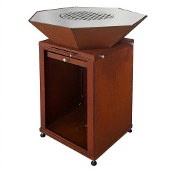 Brasero Medium Heptagonal plancha Inox &Oslash;85cm France Braseros