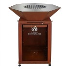 Brasero Medium Heptagonal en Acier Corten et plancha en Inox