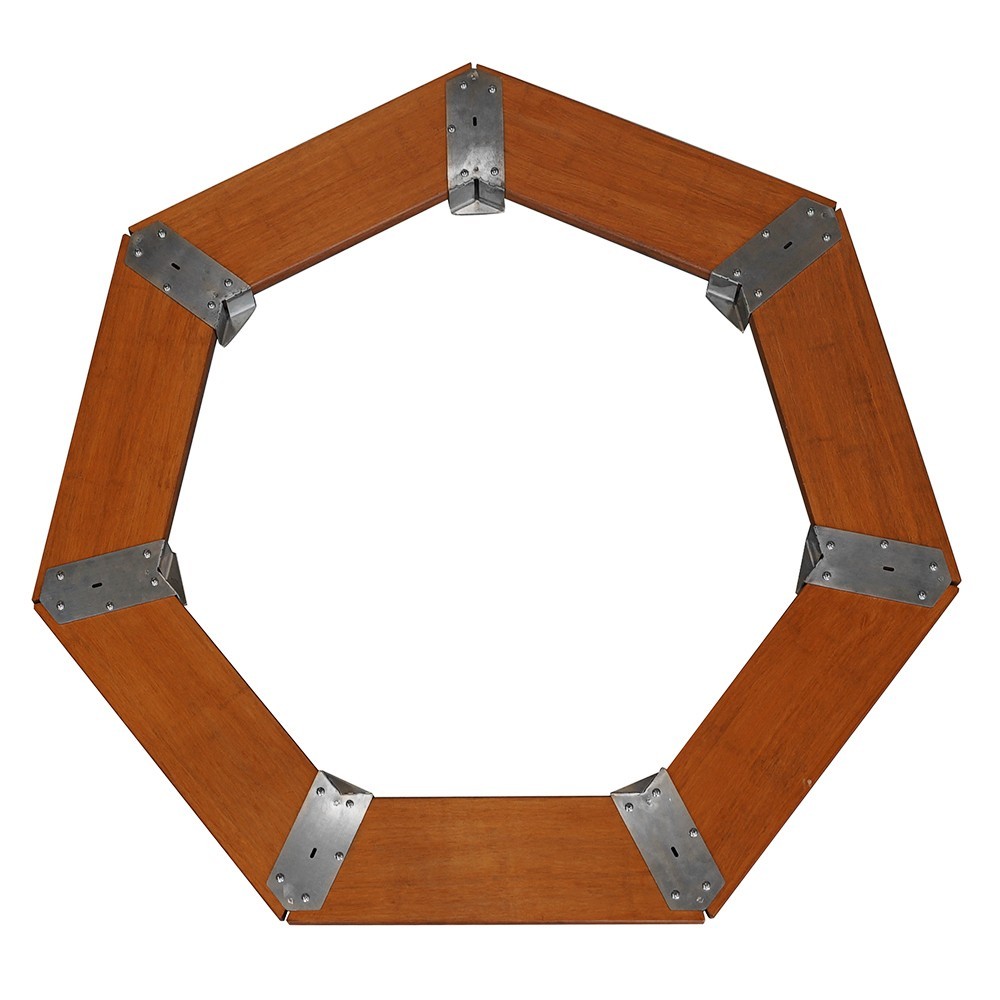 Contour en bois pour Brasero Medium Heptagonal avec plancha Inox France Braseros.