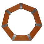 Contour en bois pour Brasero Medium Heptagonal avec plancha Inox France Braseros.