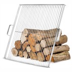 Grille de cuisson carr&eacute;e en Inox avec poign&eacute;es pour brasero et bol &agrave; feu CookKing de 70cm