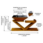 Dimensions du Brasero Plancha rectangle "Le Lambi"