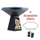 Soldes 10% + accessoires offerts pour votre Brasero Epoxy noir 150 Grand banquet Hexagone