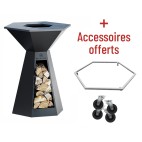 Soldes 10% + accessoires offerts pour votre Brasero Epoxy noir 85 Agape Hexagone