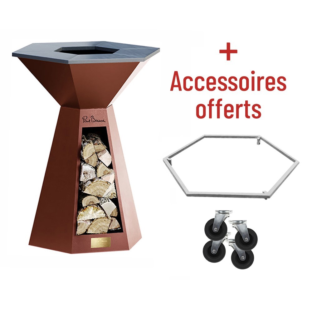 Soldes 10% + accessoires offerts pour votre Brasero Plancha PAUL BOCUSE Terra 85 Hexagone