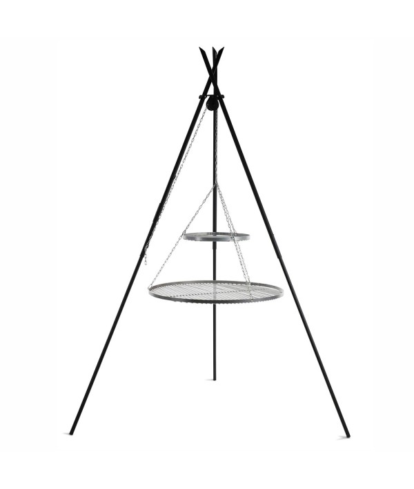 Double grilles de cuisson suspendues pour brasero sur trépied Tipi 210cm