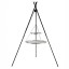 Double grilles de cuisson suspendues en Inox sur tr&eacute;pied Tipi 210cm avec grilles en Inox de 40 et 70cm