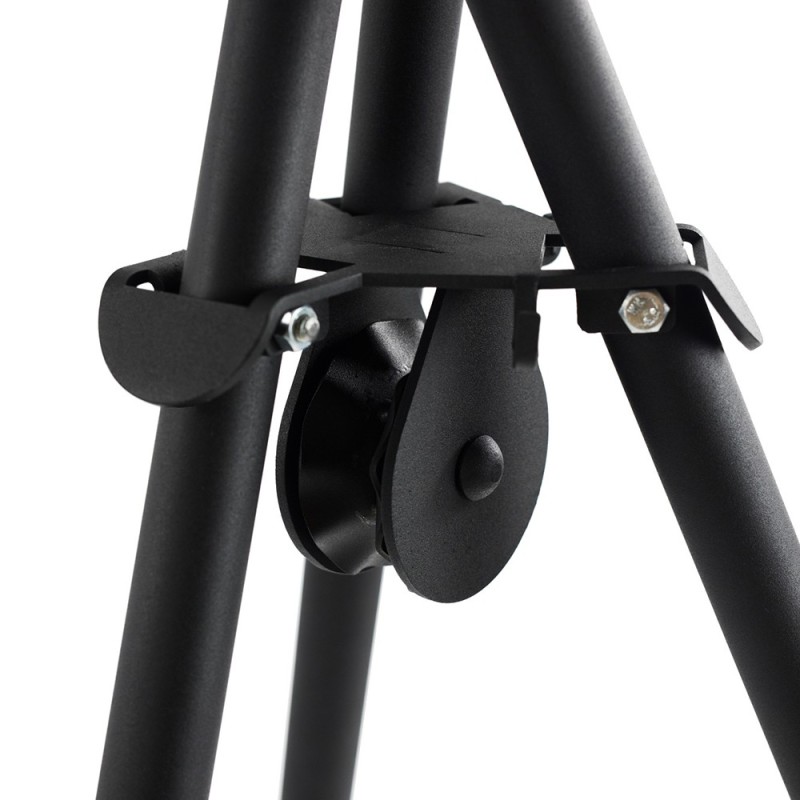 D&eacute;tails du tr&eacute;pied Tipi 210cm, support de deux grilles en Inox &agrave; poser au-dessus des flammes du bol &agrave; feu