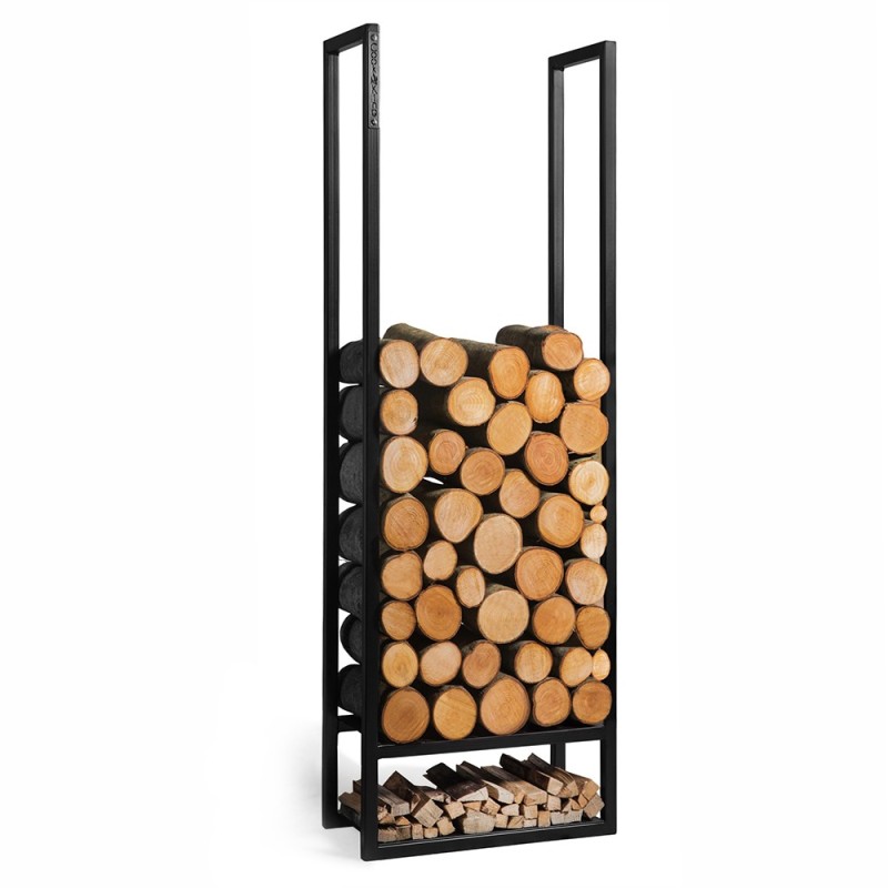 le Porte-bûches Atos d'une taille de 150cm en hauteur est esthétique et pratique pour le rangement du bois