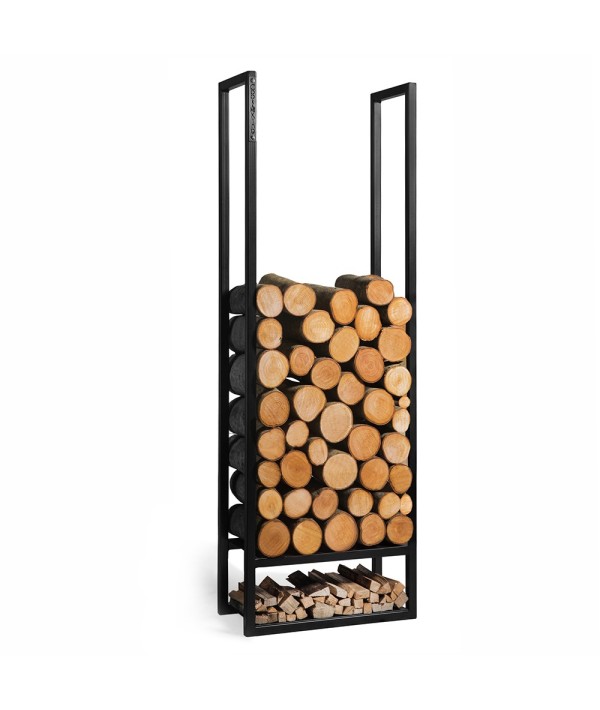 le Porte-bûches Atos d'une taille de 150cm en hauteur est esthétique et pratique pour le rangement du bois