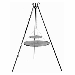 Barbecue 2 Grilles de Cuisson suspendues en inox sur Trépied 180cm CookKing