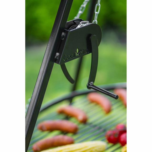 Barbecue 2 Grilles de Cuisson suspendu sur Trépied 180 cm CookKing