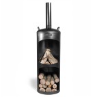 Cheminée Faro esthétique - structure en acier et feu de bois