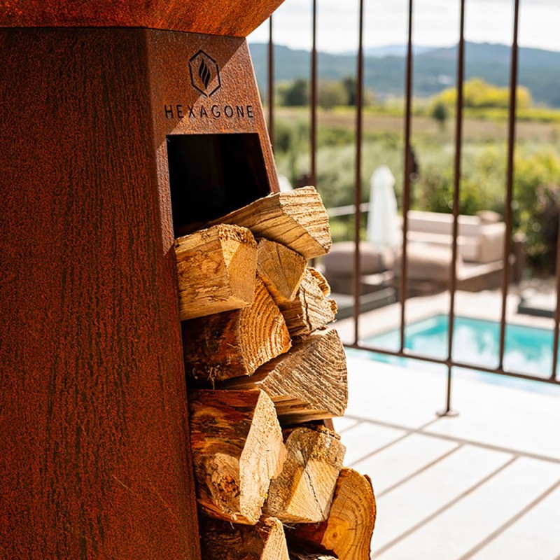 Brasero en acier Corten Agape 85cm de diamètre - aspect artistique et robuste