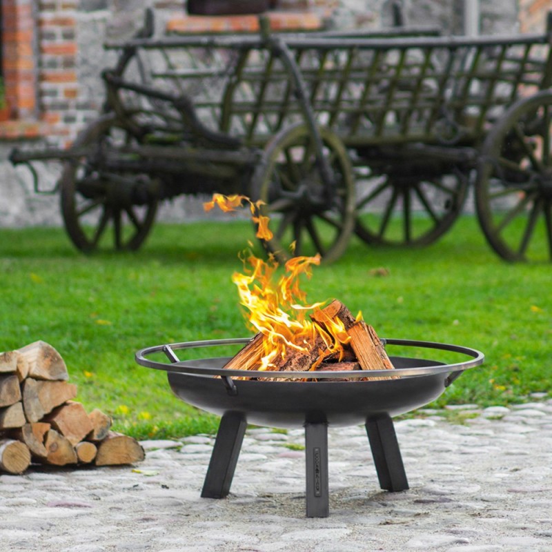 Brasero de jardin Porto en acier 100cm pour feu de bois en extérieur