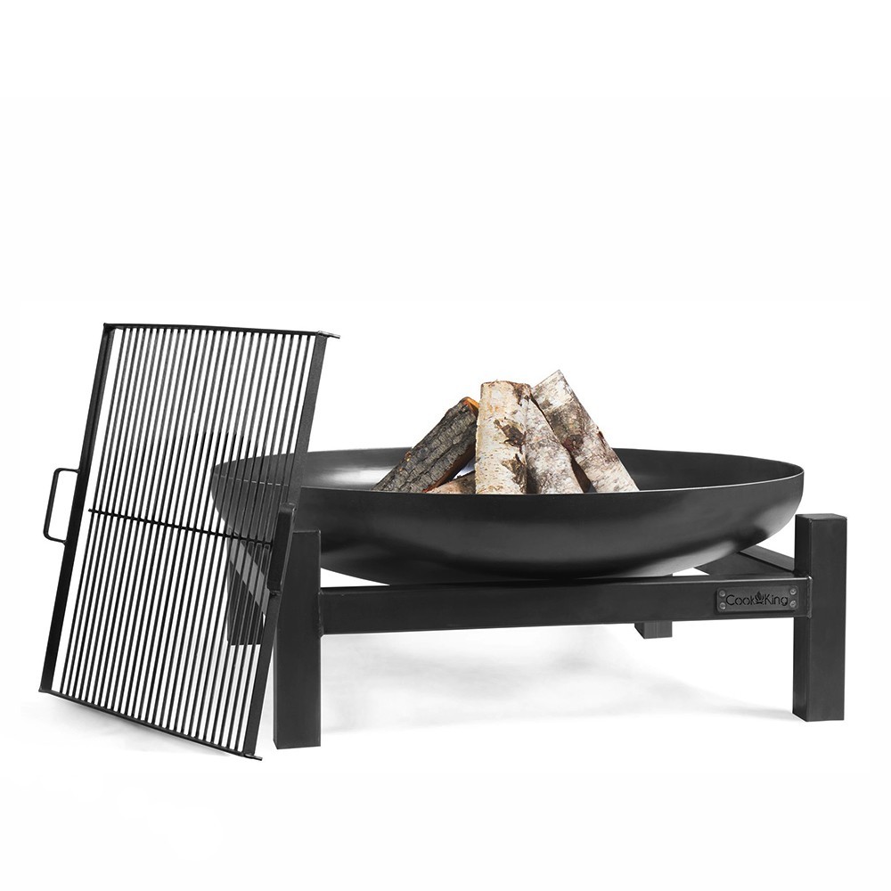 Brasero robuste en acier (exemple d'utilisation, grille vendue séparément)