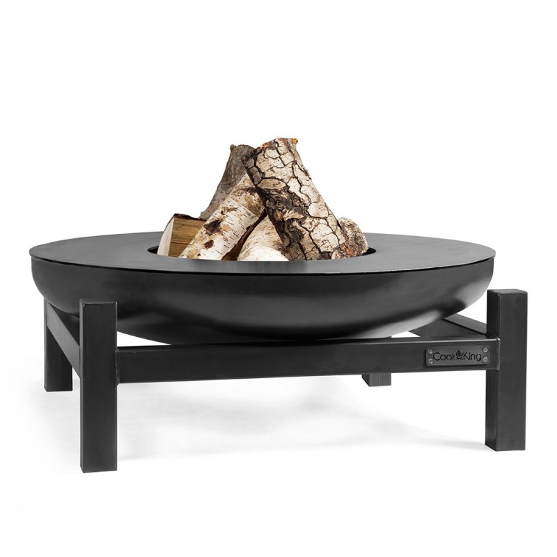 Brasero bol pour cuisson au feu de bois (exemple d'utilisation, plaque vendue séparément)