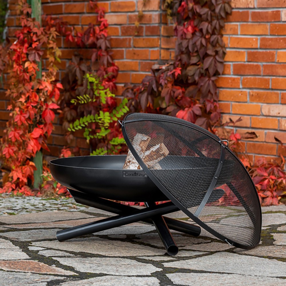 Brasero de jardin Indiana 70cm de diamètre (exemple d'utilisation, pare-étincelle vendu séparément)