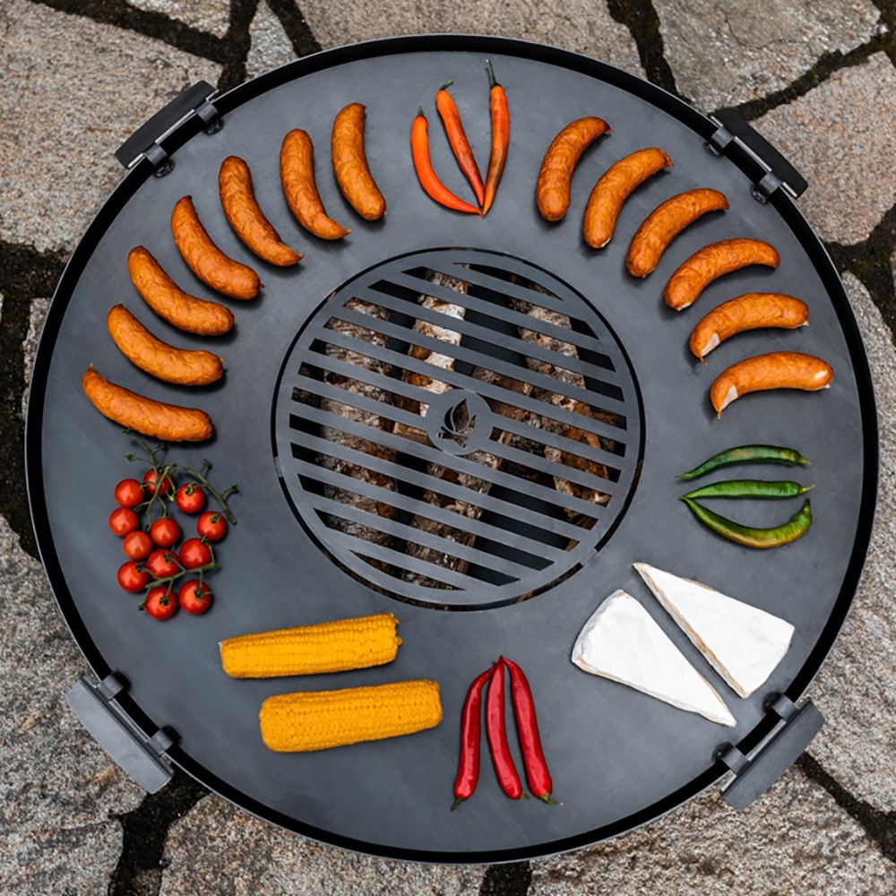 Brasero de jardin Indiana 80cm de diamètre (exemple d'utilisation, plaque vendue séparément) Brasero de jardin Indiana 80cm de diamètre (exemple d'utilisation, plaque vendue séparément)