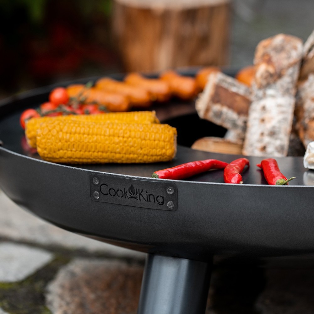 Brasero portable 80cm de diamètre en acier (exemple d'utilisation, plaque vendue séparément)