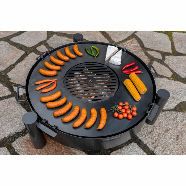 Brasero de jardin avec bol à feu de 80cm de diamètre en acier