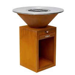 Brasero Plancha  en acier Corten Ø85cm "Le Pétoncle"