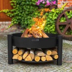 Brasero de jardin Montana - grand bol en acier épais de 70cm de diamètre - sophistiqué et pratique