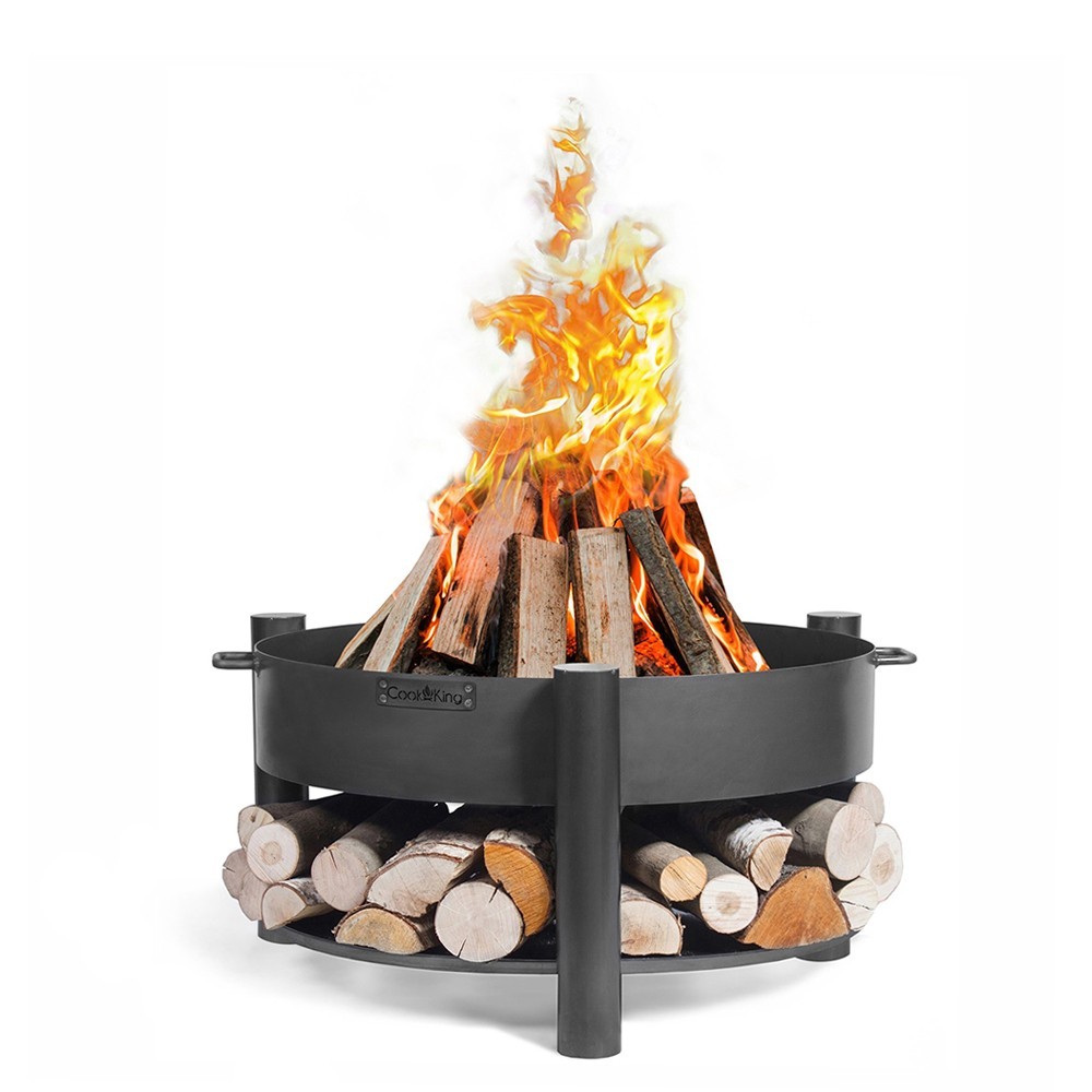 Brasero de jardin Montana - grand bol en acier épais de 70cm de diamètre - sophistiqué et pratique