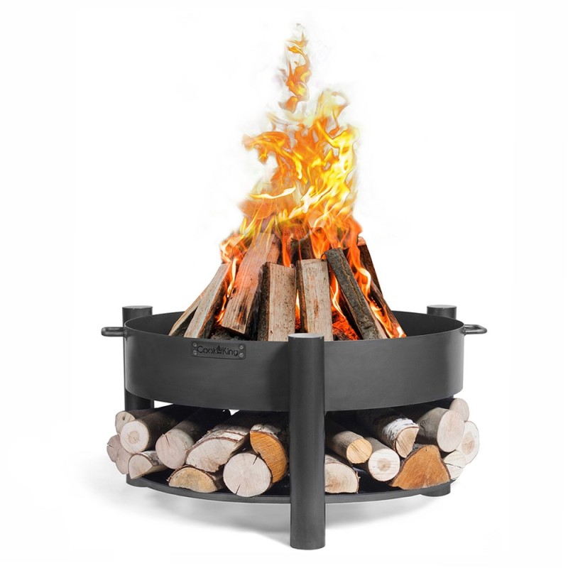 Brasero de jardin Montana - grand bol en acier épais de 80cm de diamètre - sophistiqué et pratique