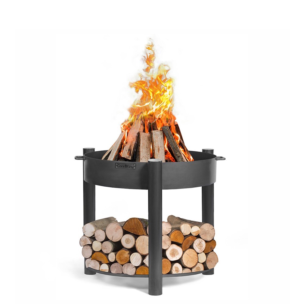 Brasero de jardin avec bol à feu Montana d'une hauteur de 80cm - Plus pratique à l'utilisation