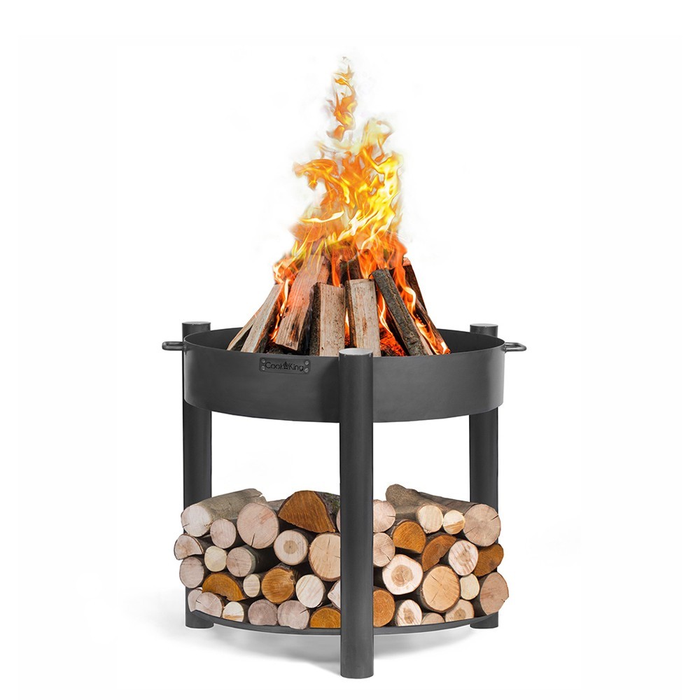Brasero de jardin avec bol à feu Montana d'une hauteur de 80cm - Plus pratique à l'utilisation