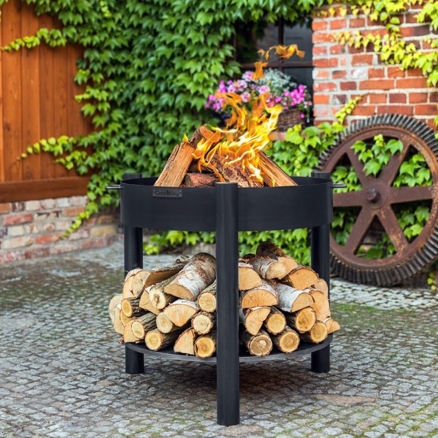 Brasero de jardin avec bol à feu Montana d'une hauteur de 80cm - Plus pratique à l'utilisation