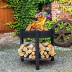 Brasero de jardin avec bol à feu Montana d'une hauteur de 80cm - Plus pratique à l'utilisation