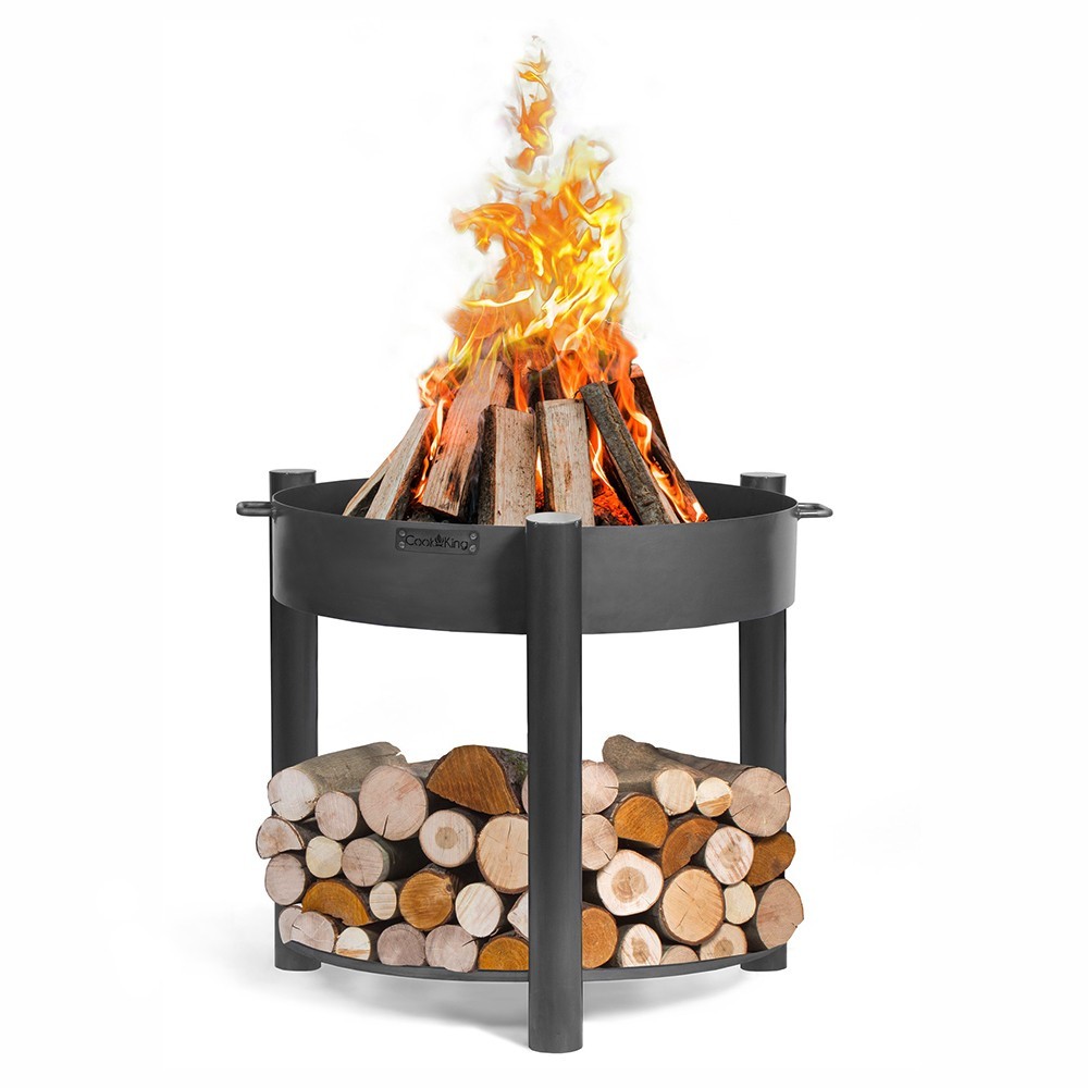 Brasero de jardin avec bol à feu Montana d'une hauteur de 80cm - Plus pratique à l'utilisation