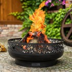 Brasero bol à feu Boston avec design artistique - 80cm de diamètre en acier épais