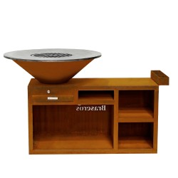 Brasero Plancha Grill avec meuble rectangle "Le Couteau"