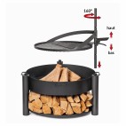 Brasero de jardin Montana X - bûcher intégré et grille - 60cm de diamètre