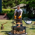 Brasero de jardin Montana X - bûcher intégré et grille - 60cm de diamètre