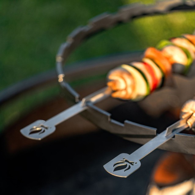 Brasero de jardin Montana X - bûcher intégré et grille - 60cm de diamètre