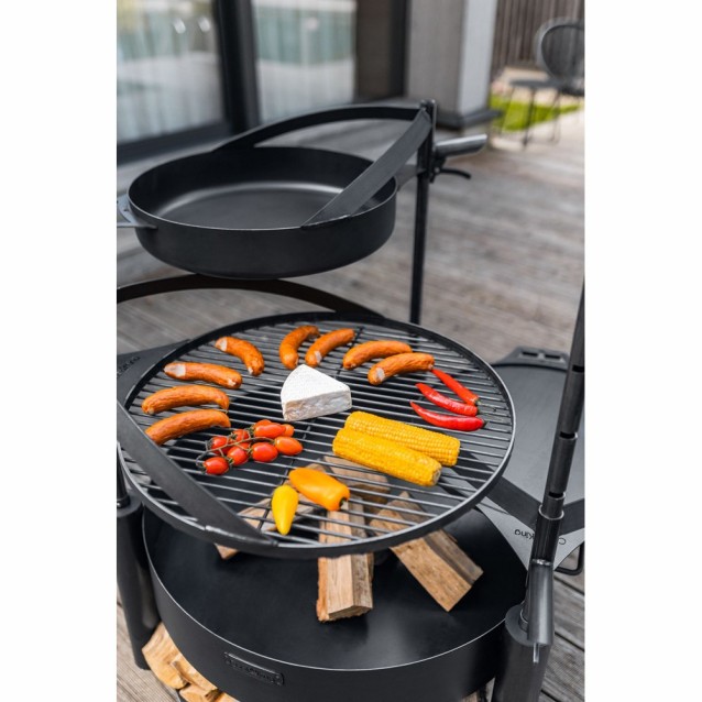 Brasero de jardin Montana X - bûcher intégré et grille - 60cm de diamètre
