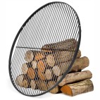 Grille de cuisson suspendue à un trépied de 200cm avec moulinet pour cuisson au feu de bois