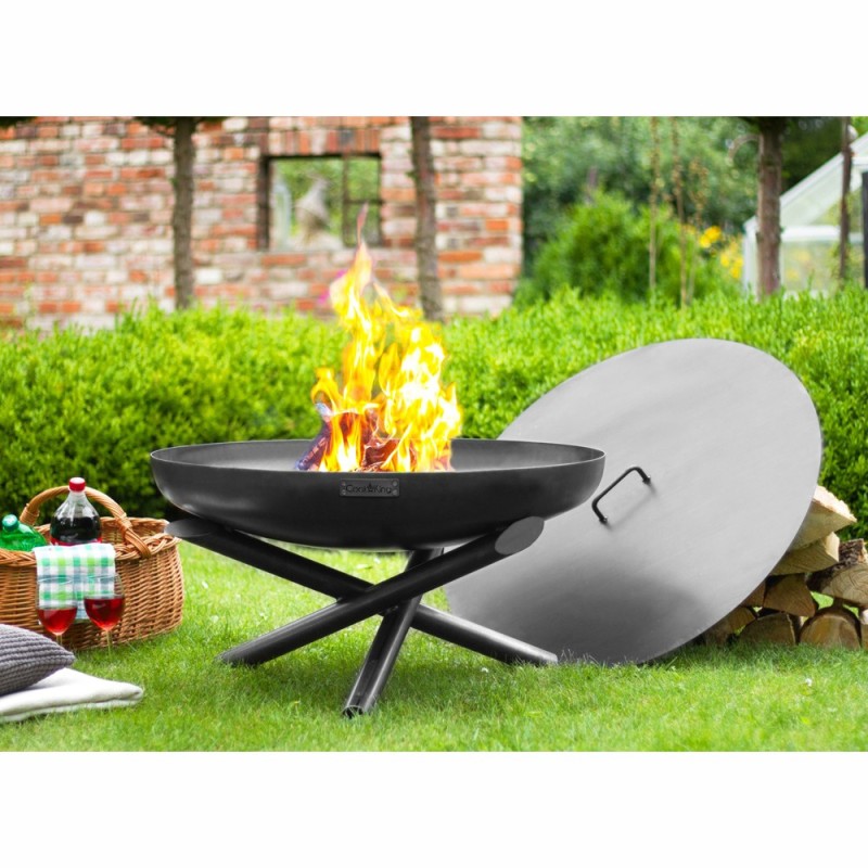 Couvercle pour bol à feu CookKing en acier  (exemple d'utilisation, bol à feu vendu séparément)