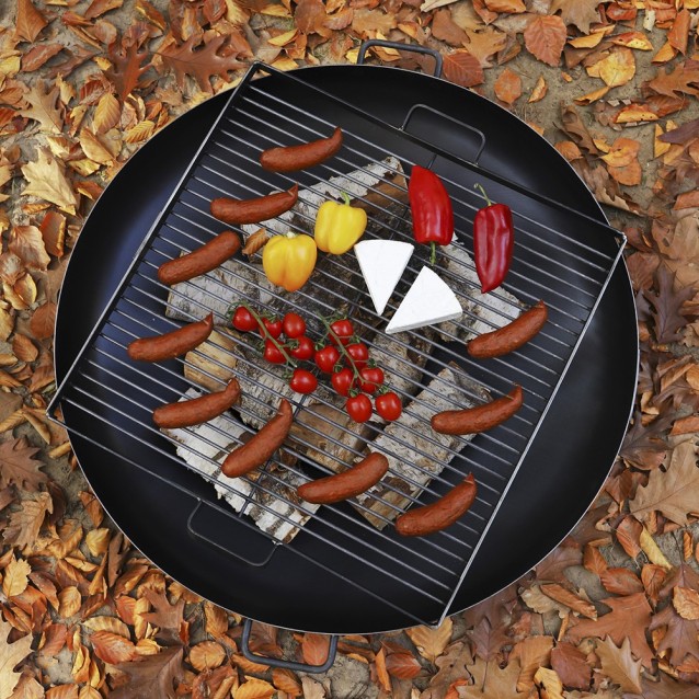 Grille cuisson carrée en acier avec poignées pour brasero de 60cm